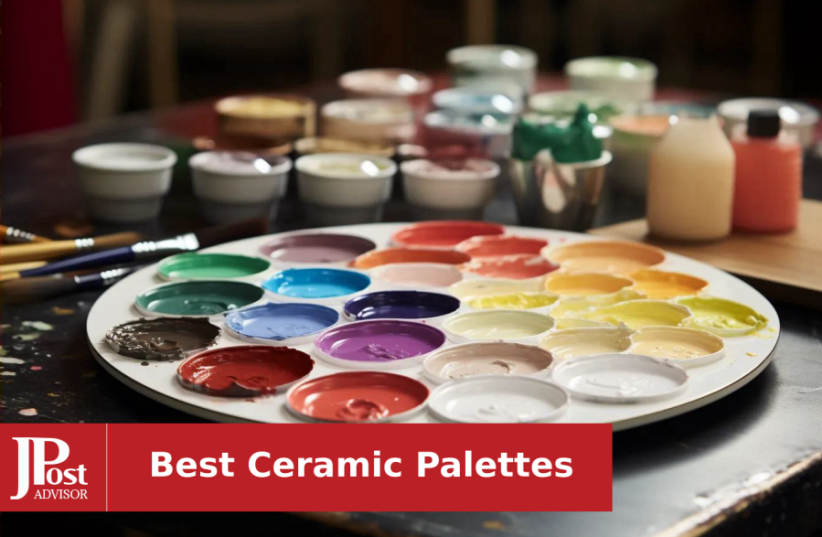 Foraineam 4 Pieces Ceramic Paint Palette Artist 7 Well Flower Palettes  Painting Oil Watercolor Mixing Trays