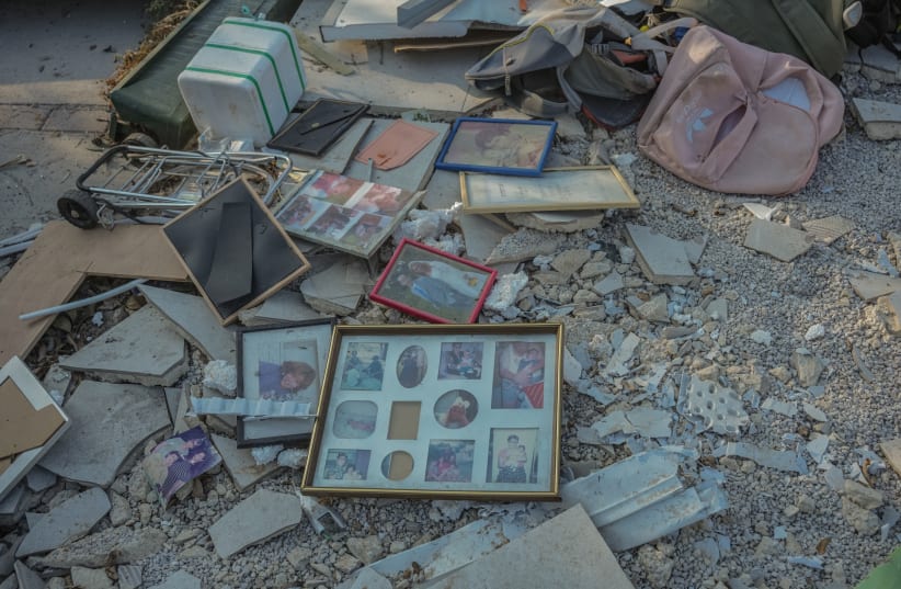  The destruction caused by Hamas Militants in Kibbutz Be'eri, near the Israeli-Gaza border, in southern Israel, October 14, 2023.  (photo credit: ERIK MARMOR/FLASH90)