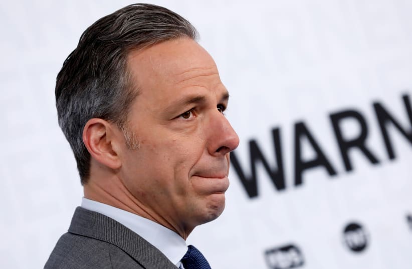  CNN television news anchor Jake Tapper poses as he arrives at the WarnerMedia Upfront event in New York City, New York, U.S., May 15, 2019. (photo credit: REUTERS/MIKE SEGAR)