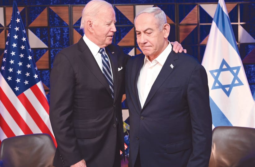 US President Joe Biden, Prime Minister Benjamin Netanyahu during the war (photo credit: HAIM ZACH/GPO)
