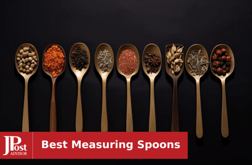 Measuring Cups and Spoons Set, Stainless Steel Metal Stackable Nesting Measure Cups,Teaspoon, Tablespoon, Black