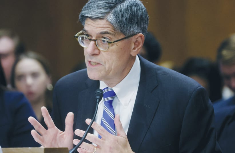 JACK LEW testifies last month before a Senate Foreign Relations Committee confirmation hearing on his nomination to become the next US ambassador to Israel. (photo credit: LEAH MILLIS/REUTERS)