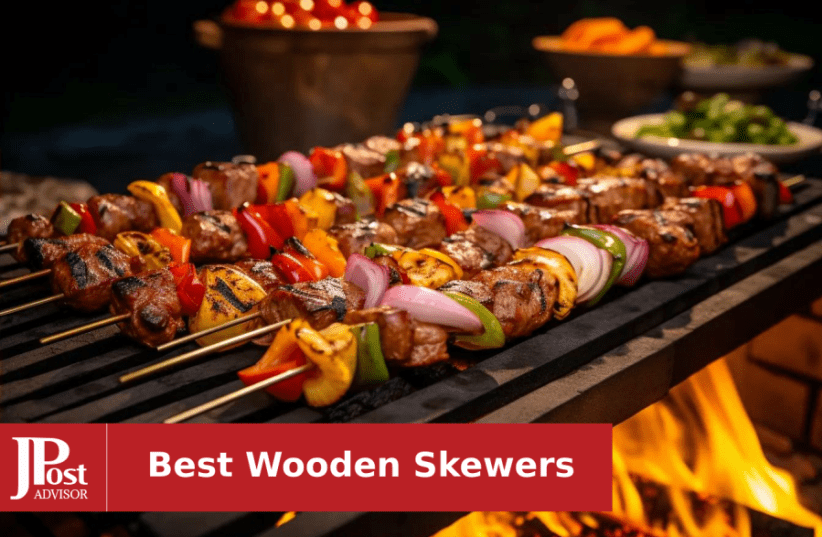 12 Natural Bamboo Wood Barbecue Skewers for Kabob, Appetizer