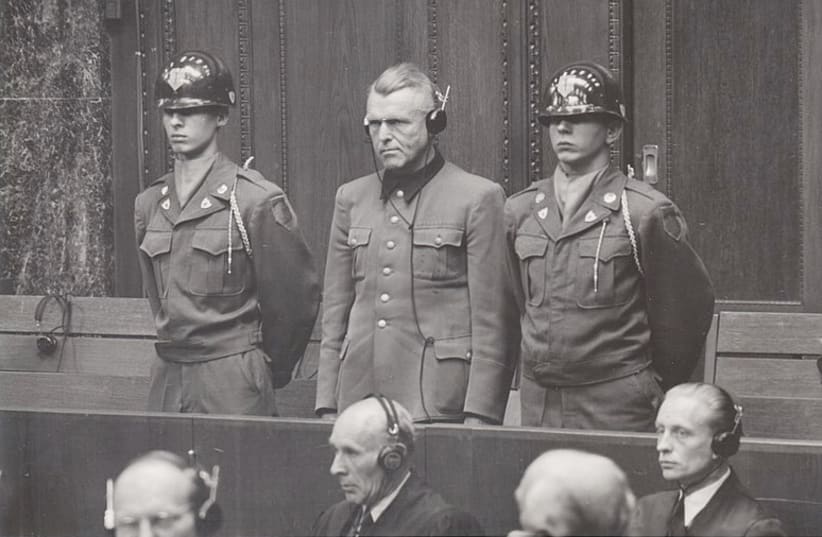  Karl Genzken during his sentencing in the Nuremberg Doctors' Trial in 1947. (photo credit: PUBLIC DOMAIN)