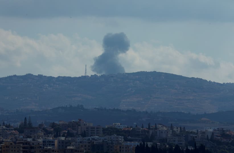  The IDF strikes Hezbollah terror targets in southern Lebanon on November 18, 2023 (photo credit: REUTERS/ALAA AL-MARJANI)