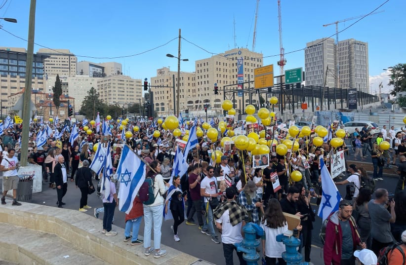  The marchers enter Jerusalem. (photo credit: GITAI PALTI)