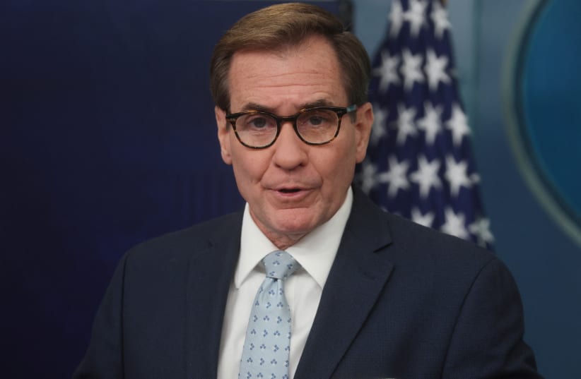  White House National Security Council Strategic Communications Coordinator John Kirby speaks during a press briefing at the White House in Washington, U.S., November 20, 2023. (photo credit: REUTERS/LEAH MILLIS)