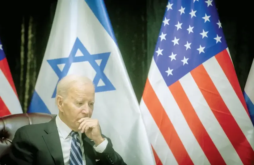  Joe Biden in Israel, the "Iron Swords" war (photo credit: MIRIAM ALSTER/FLASH90)