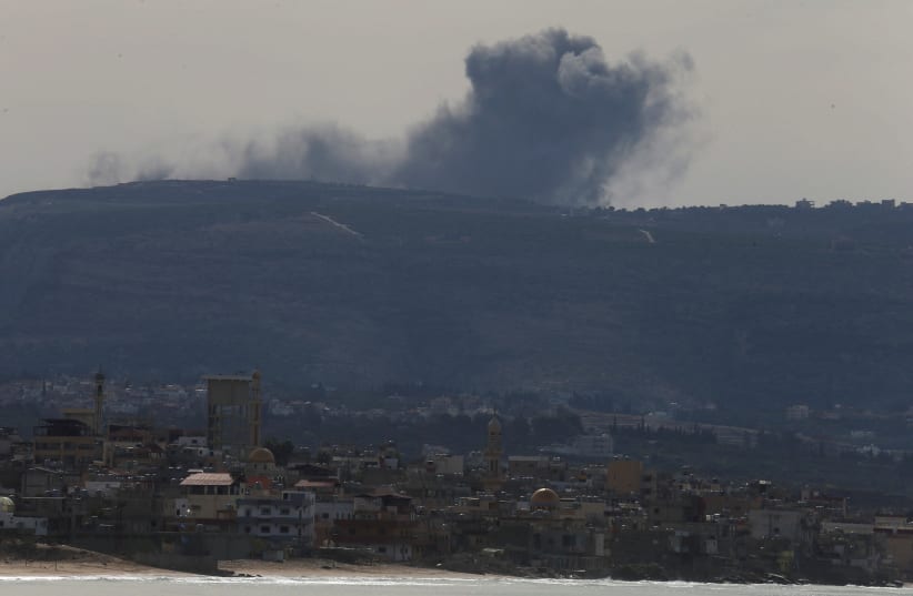  Smoke rises on the Lebanese side near the border with Israel, amid ongoing cross-border hostilities between Hezbollah and Israeli forces, as seen from Tyre, southern Lebanon November 22, 2023 (photo credit: REUTERS/ALAA AL-MARJANI)
