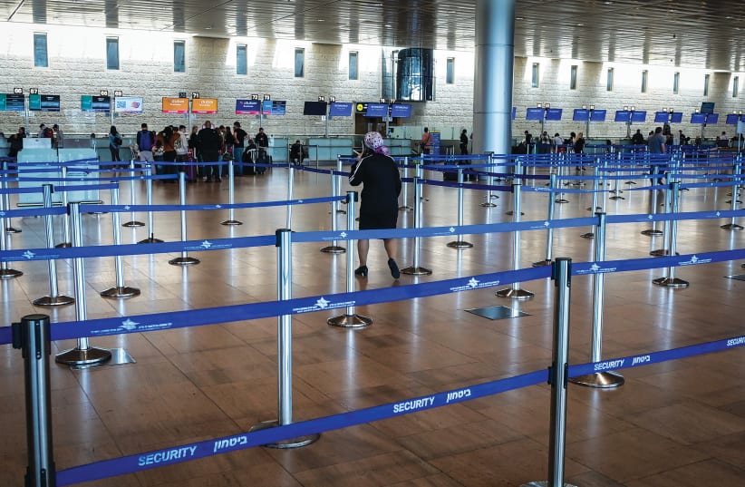  WILL BEN-GURION Airport return to its normally busy activity in the coming weeks and months? (photo credit: AVSHALOM SASSONI/FLASH90)