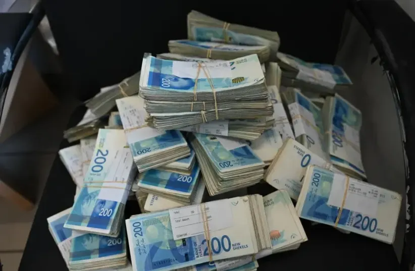  The money found in the Gaza Strip (photo credit: Spokesperson and Public Relations Division at the Ministry of Defense)
