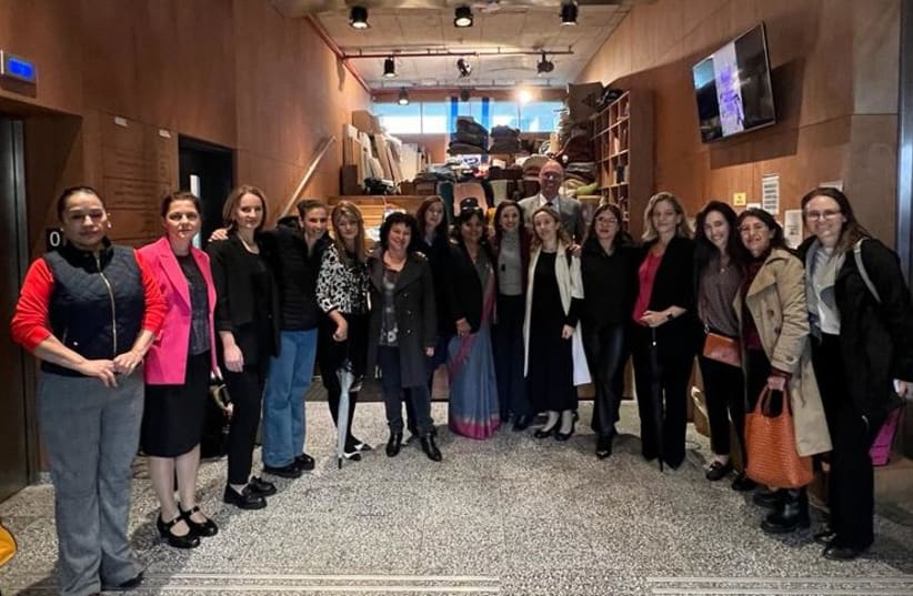   Female ambassadors from around the world tour Jerusalem Civilian Command Center (photo credit: FLEUR HASSAN-NAHOUM)