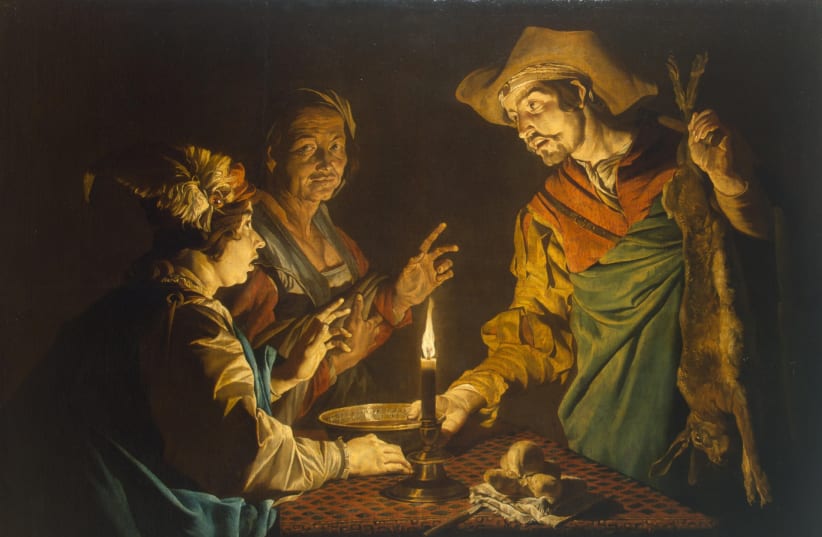  Esau selling his birthright to Jacob, by Matthias Stom, 1640s (photo credit: PUBLIC DOMAIN)