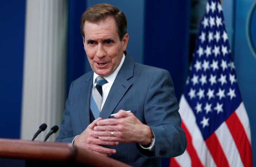  John Kirby, White House National Security Council Coordinator for Strategic Communications, speaks to reporters during a press briefing at the White House in Washington, US, November 27, 2023. (photo credit: REUTERS/EVELYN HOCKSTEIN)
