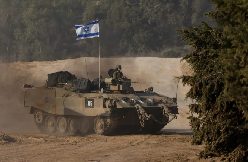 Armored Personnel Carrier in Gaza Strip (photo credit: REUTERS)