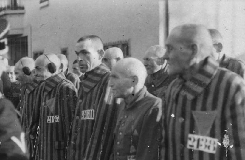  Prisoners in the concentration camp at Sachsenhausen, Germany, December 19, 1938. Heinrich Hoffman Collection. (photo credit: PICRYL)