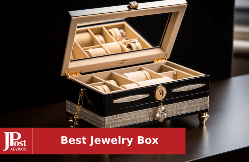 ProCase Jewelry Box Organizer for Women Girls, Two Layer Jewelry Display Storage Holder Case for Necklace Earrings Bracelets Rings Watches -Navy