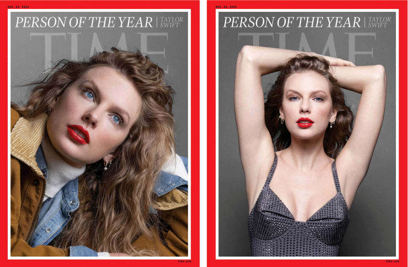 Singer/songwriter Taylor Swift appears on the cover of Time Magazine's 2023 "Person of the Year" edition, in an image released in New York City, U.S. December 6, 2023. (photo credit:  Inez and Vinoodh for TIME/Handout via REUTERS)