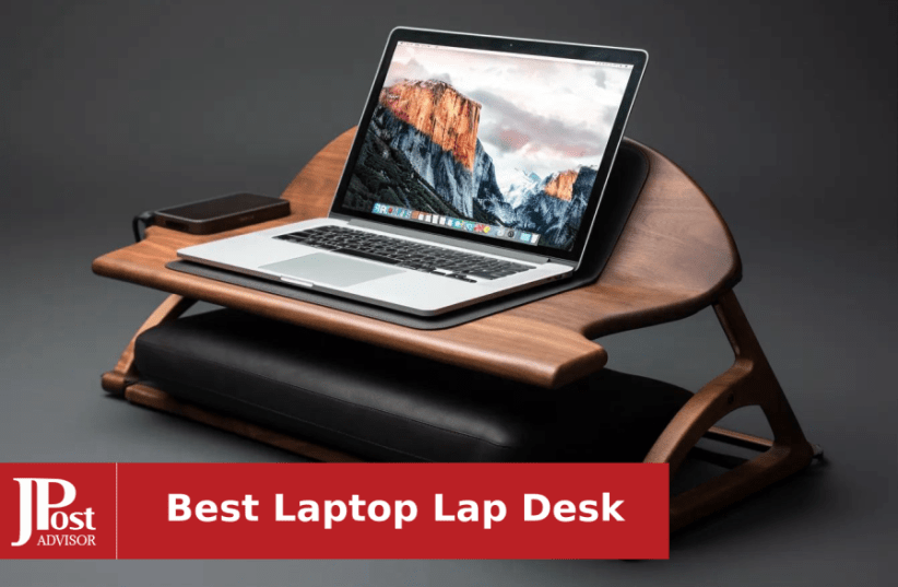 HUANUO Portable Lap Laptop Desk with Pillow Cushion, Fits up to 15.6 inch  Laptop, with Anti-Slip Strip & Storage Function for Home Office Students  Use