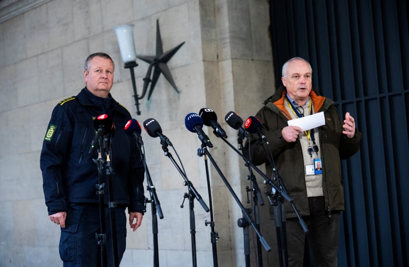  Copenhagen Police and PET hold a press briefing on coordinated police action, in Copenhagen, Denmark, Thursday 14 December 2023 (photo credit: RITZAU SCANPIX/MARTIN SYLVEST VIA REUTERS)