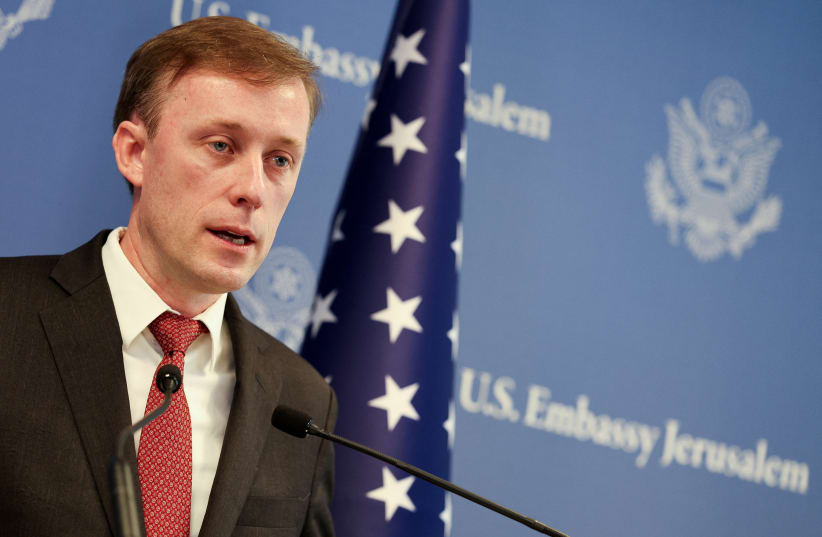  US National Security Advisor Jake Sullivan speaks during a press briefing, amid the ongoing conflict between Israel and the Palestinian terrorist group Hamas, in Tel Aviv, Israel, December 15, 2023. (photo credit: Violeta Santos Moura/Reuters)