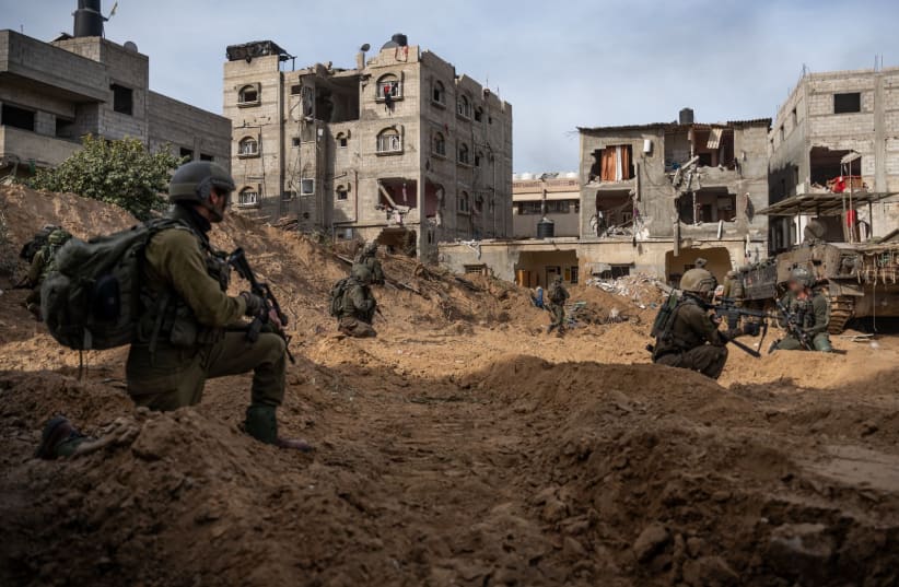 IDF soldiers operate in the Gaza Strip on December 16, 2023 (photo credit: IDF SPOKESPERSON'S UNIT)