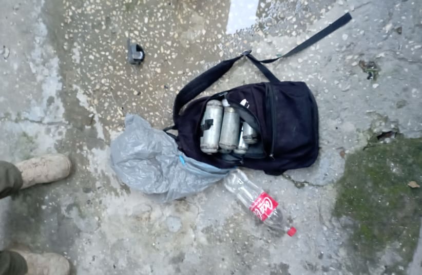  IDF soldiers find explosive devices during operation in in the Nur Shams refugee camp near Tulkarm in the northern West Bank early Sunday morning (photo credit: IDF SPOKESPERSON'S UNIT)