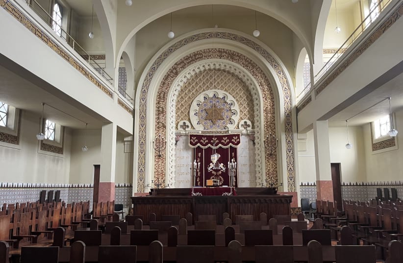  The Kadoorie Mekor Haim Synagogue is the largest Jewish house of worship in the Iberian Peninsula.  (photo credit: Shira Li Bartov/JTA)
