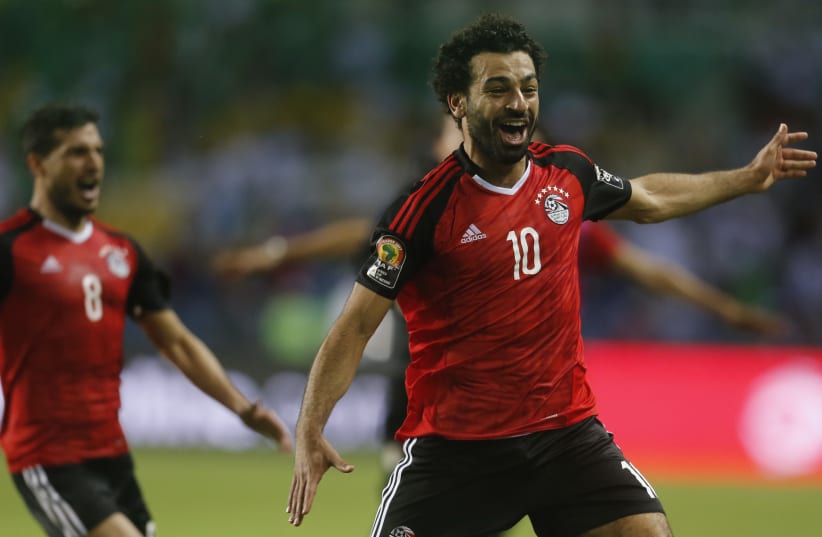  Egypt's Mohamed Salah celebrates after a game. (photo credit: Reuters / Amr Abdallah Dalsh Livepic)