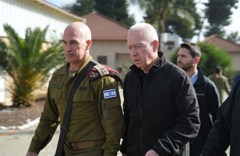  Defense Minister Yoav Gallant visits the IDF Northern Command on December 25, 2023 (photo credit: ELAD MALKA/DEFENSE MINISTRY)