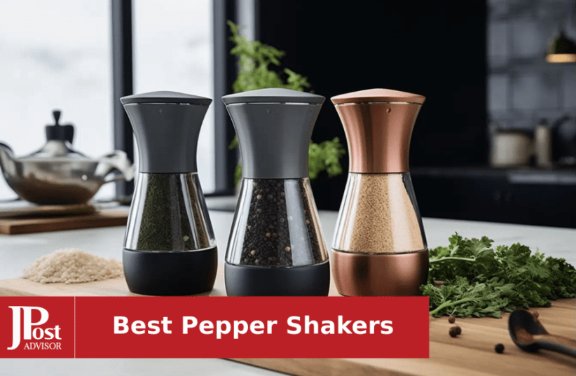 Modetro Salt and Pepper Shakers Set 6 oz Each Adjustable Coarseness Pepper  Grinder Mill for Sea Salt Spice Stainless Steel Glass 2 Pack
