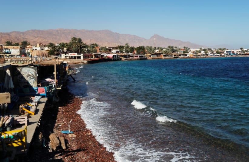  A general view of Dahab Bay on the southeast coast of the Sinai Peninsula in Egypt, December 13, 2018. (photo credit: REUTERS/AMR ABDALLAH DALSH)