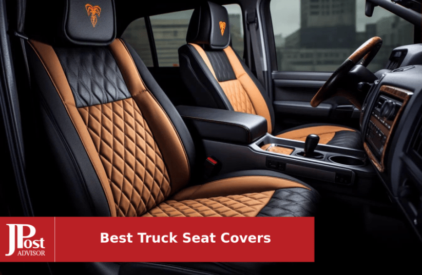 PIC AUTO Mesh and Leather Car Seat Covers Full Set Universal Fit 9