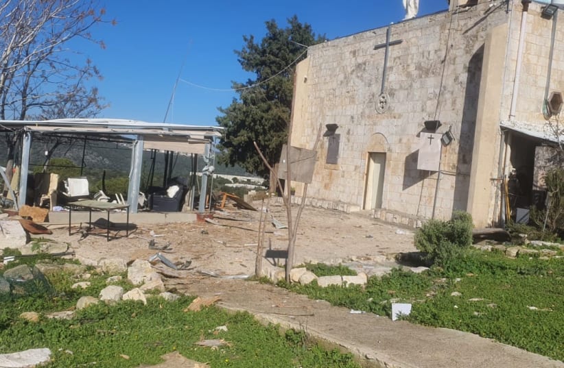 Rockets were fired from southern Lebanon towards a church in the village of Ikarit in northern Israel on December 26, 2023.  (photo credit: YOAV ETIEL)
