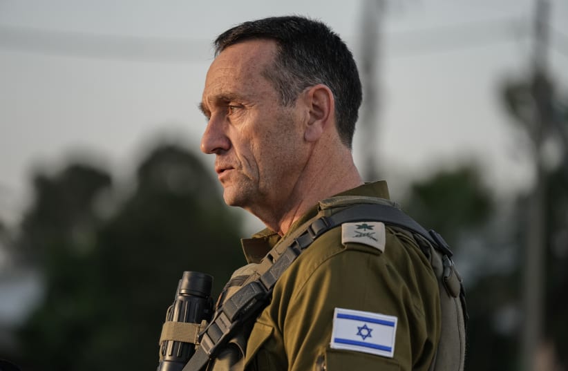  IDF Chief of Staff Herzi Halevi gives a statement to the media at an army base in southern Israel, December 26, 2023.  (photo credit: FLASH90)