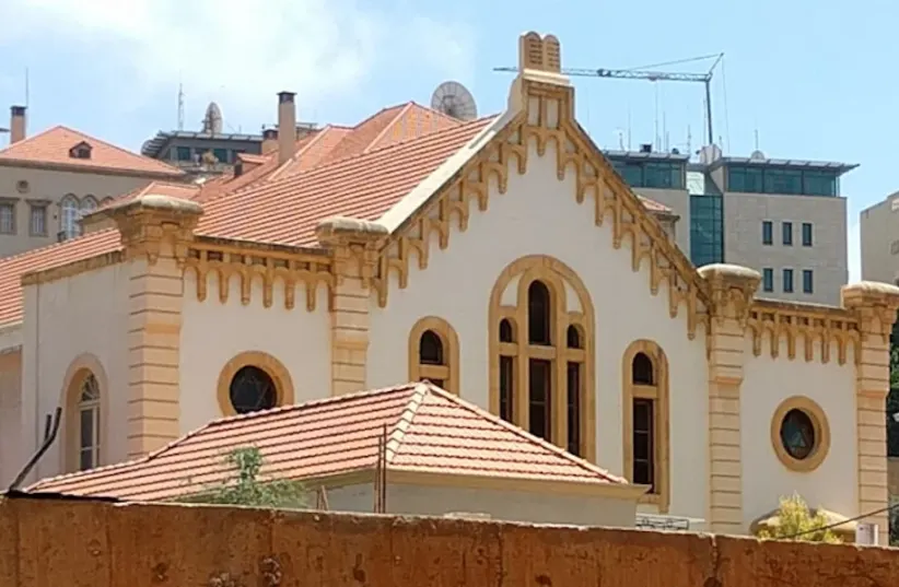  The restored Magen Avraham Synagogue in the Wadi Abu Jamil neighborhood of Beirut, seen in 2016.  (photo credit: VIA WIKIMEDIA COMMONS)