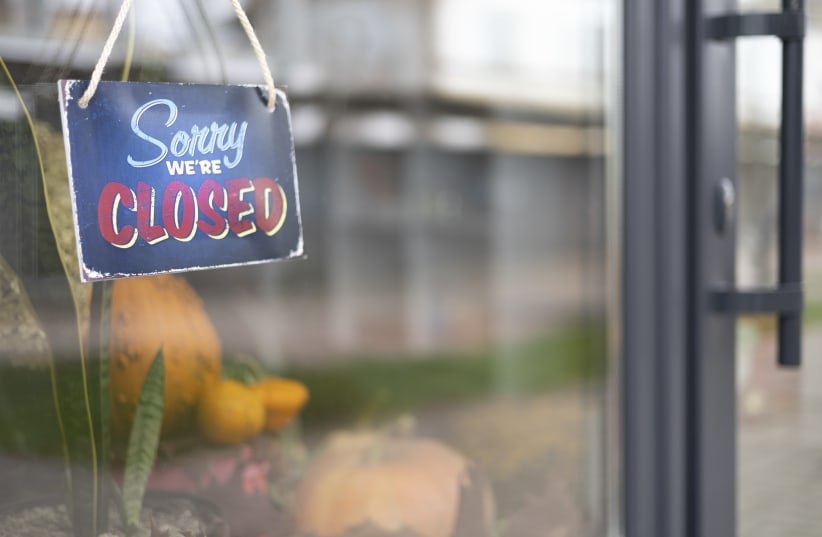  Sorry we're closed sign (Illustrative) (photo credit: FREEPIK.COM)