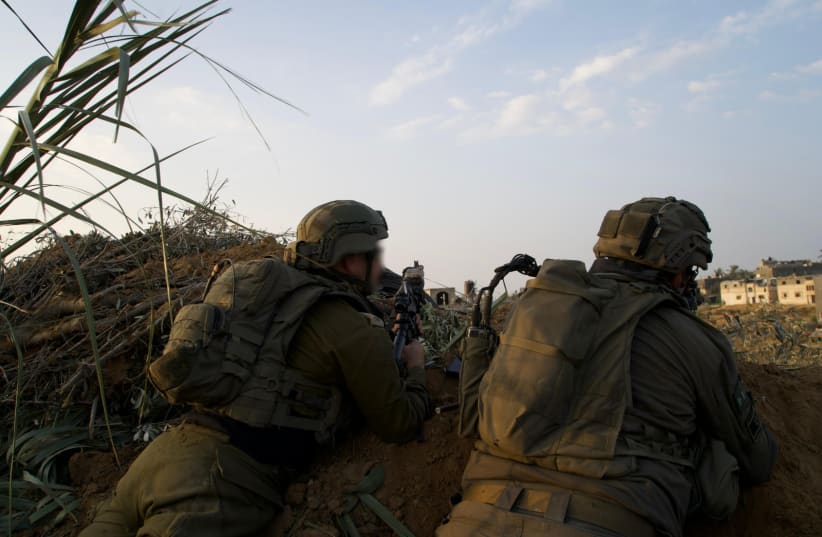  IDF's 55th Paratroopers Reserve Brigade operating inside Khan Yunis on December 28, 2023. (photo credit: IDF SPOKESPERSON'S UNIT)