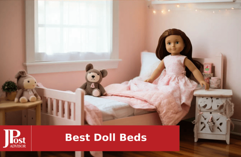 Doll Bed with Storage, Bedding, and Personalization Kit 22 inch Dolls -  White