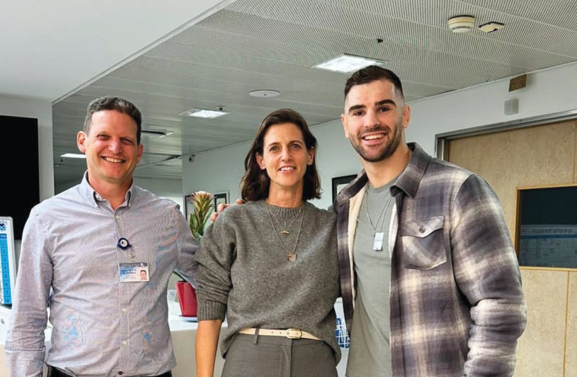  FROM LEFT: Dr. Alexis Mitelpunkt, director of the Daycare Rehabilitation Department at Ichilov, Delta Israel CEO Anat Bogner, and judoka Peter Paltchik.  (photo credit: Courtesy Rahav Communications)