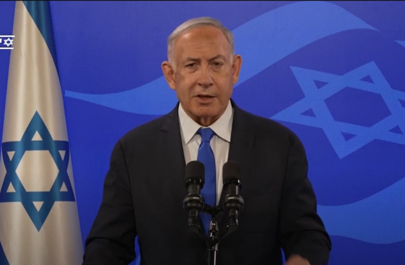  Benjamin Netanyahu address the nation from Tel Aviv. December 30, 2023. (photo credit: PMO/screenshot via Youtube)