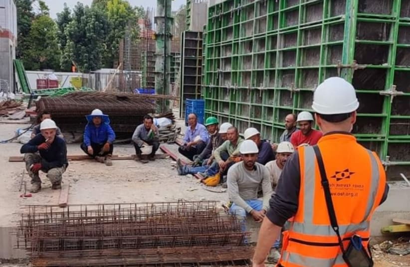  Training at a construction site. (photo credit: Israel Institute for Safety and Health)
