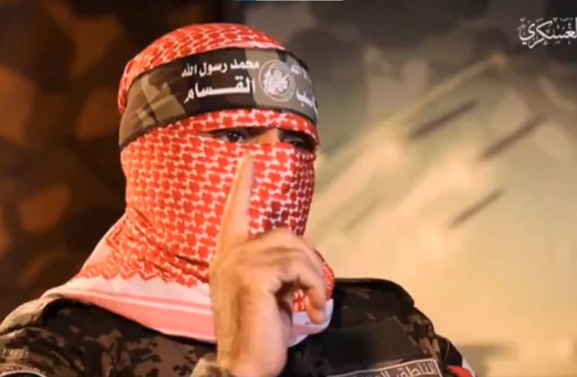  Hamas spokesperson, Abu Obeida. (photo credit: SCREENSHOT/X)