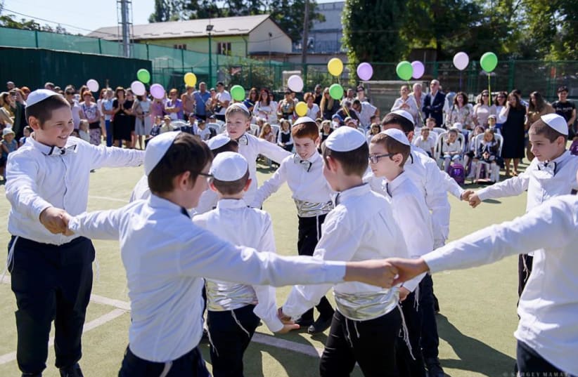 Children from the "Mishpacha Orphanage" celebrate the end of the school year (photo credit: Mishpacha Orphanage Odessa)