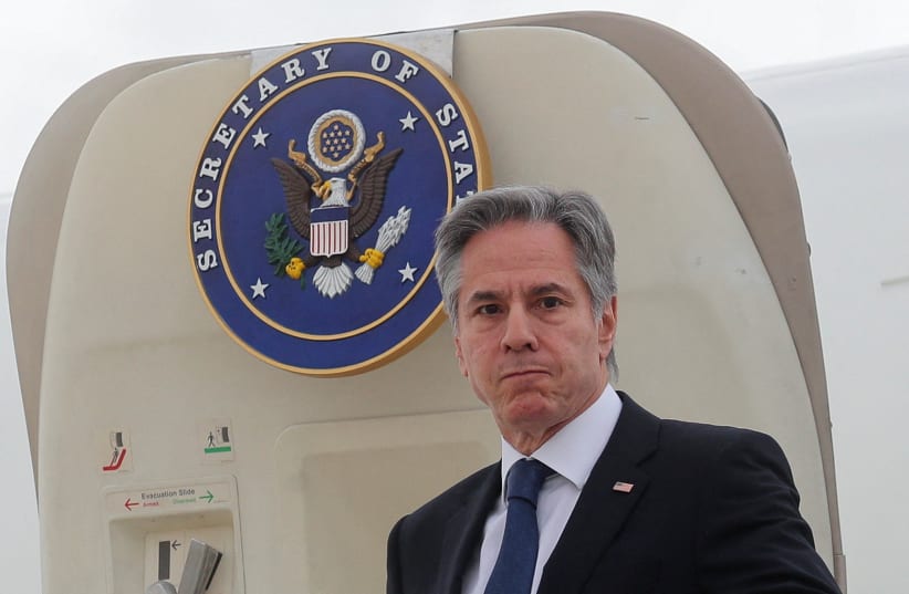  U.S. Secretary of State Antony Blinken arrives at Felipe Angeles International Airport in Zumpango, Mexico December 27, 2023. (photo credit: REUTERS/Raquel Cunha)