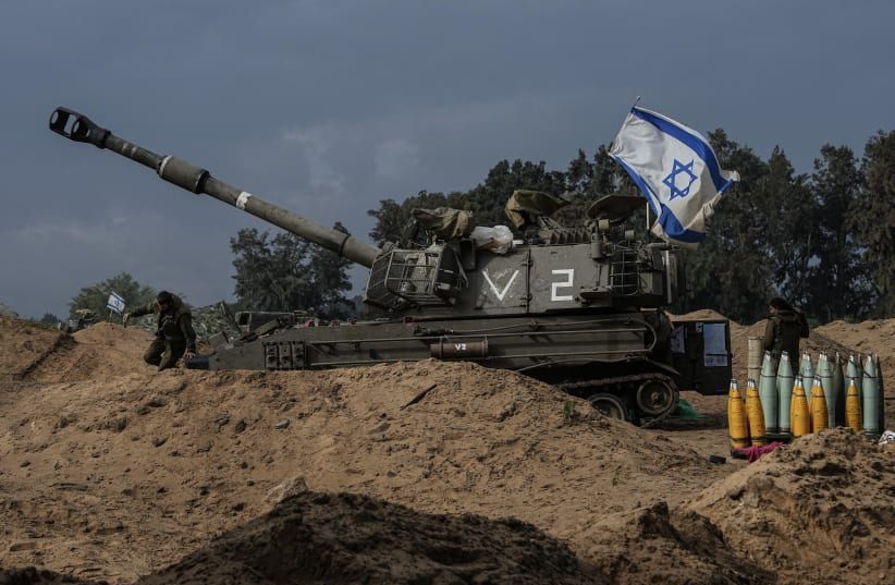  An artillery unit stationed near the Israeli-Gaza border, in southern Israel, January 3, 2024. (photo credit: FLASH90)