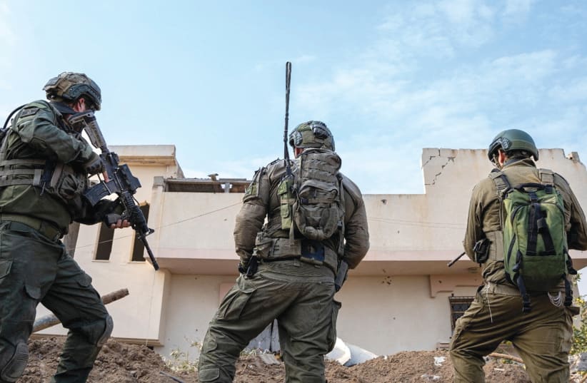  SOLDIERS OPERATE in Gaza, last week. Although this may be the beginning of the end, there is still a long way to go before all or most of Israel’s goals, unless prematurely stopped, will be attained, says the writer (photo credit: IDF)