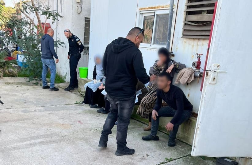  Detention of Gazans who pretended to be Israeli citizens to continue working in the country, January 9, 2024 (photo credit: ISRAEL POLICE)