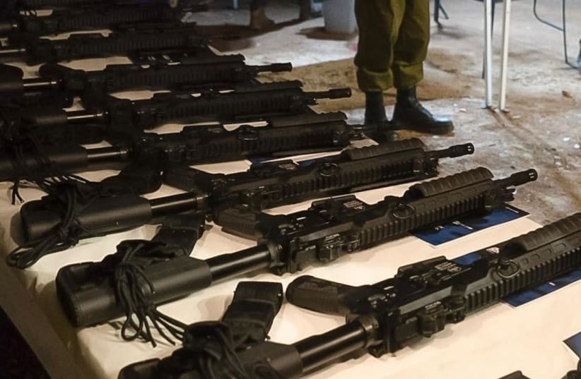 The IDF begins distribution of weapons to standby squads in the North. January 9, 2024. (photo credit: IDF SPOKESPERSON UNIT)
