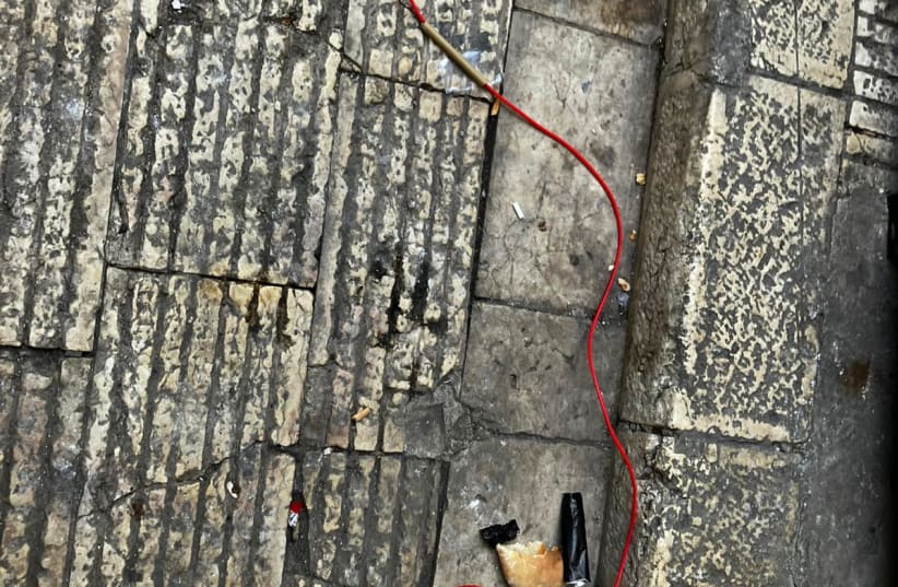  Explosive devices that were discovered and destroyed in Nablus (photo credit: IDF SPOKESPERSON'S UNIT)